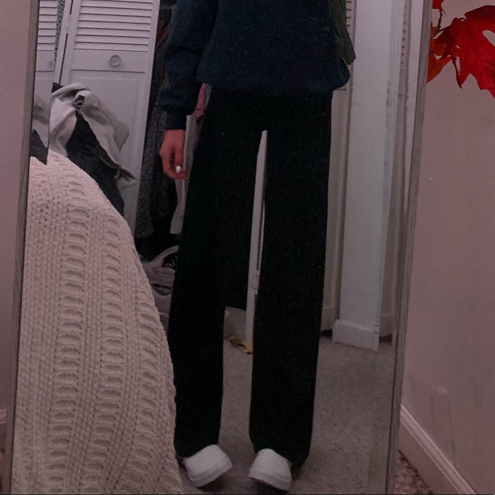 black straight leg flowy sweats